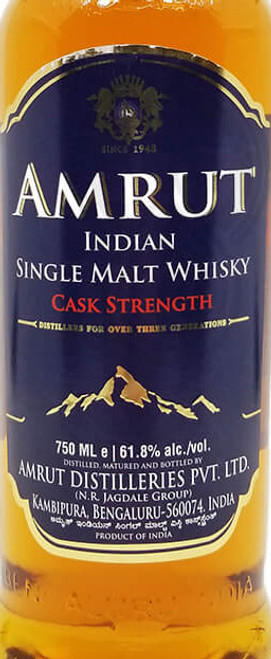 Amrut Cask Strength Indian Single Malt Whisky (61.8% ABV)