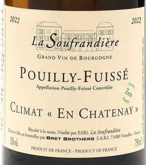 La Soufrandière Pouilly-Fuissé En Chatenay Cuvée Zen 2022