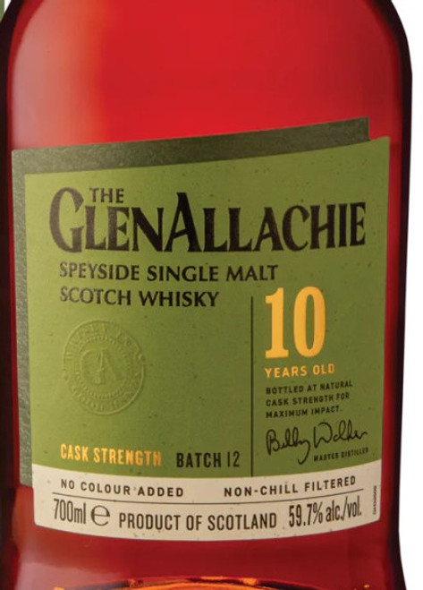GlenAllachie 10 Year Cask Strength Single Malt Scotch Whisky Batch 12 700ml